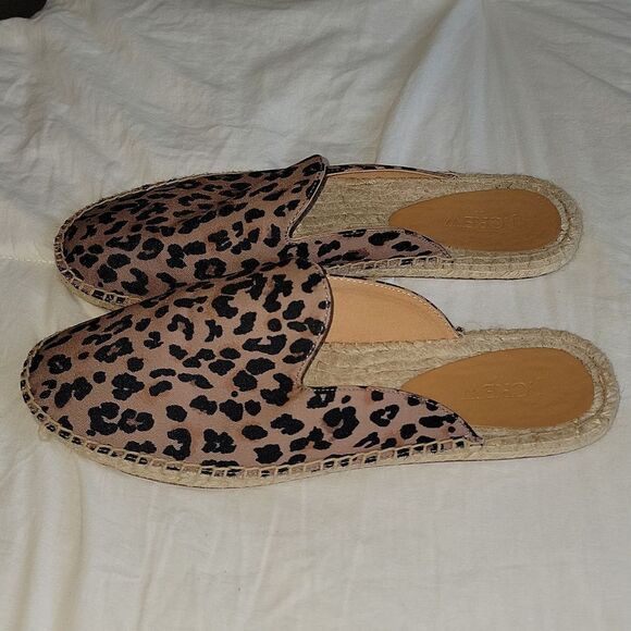 New JCrew Animal Leopard Printed Espadrille Mule Slides Size 11 - Picture 3 of 13